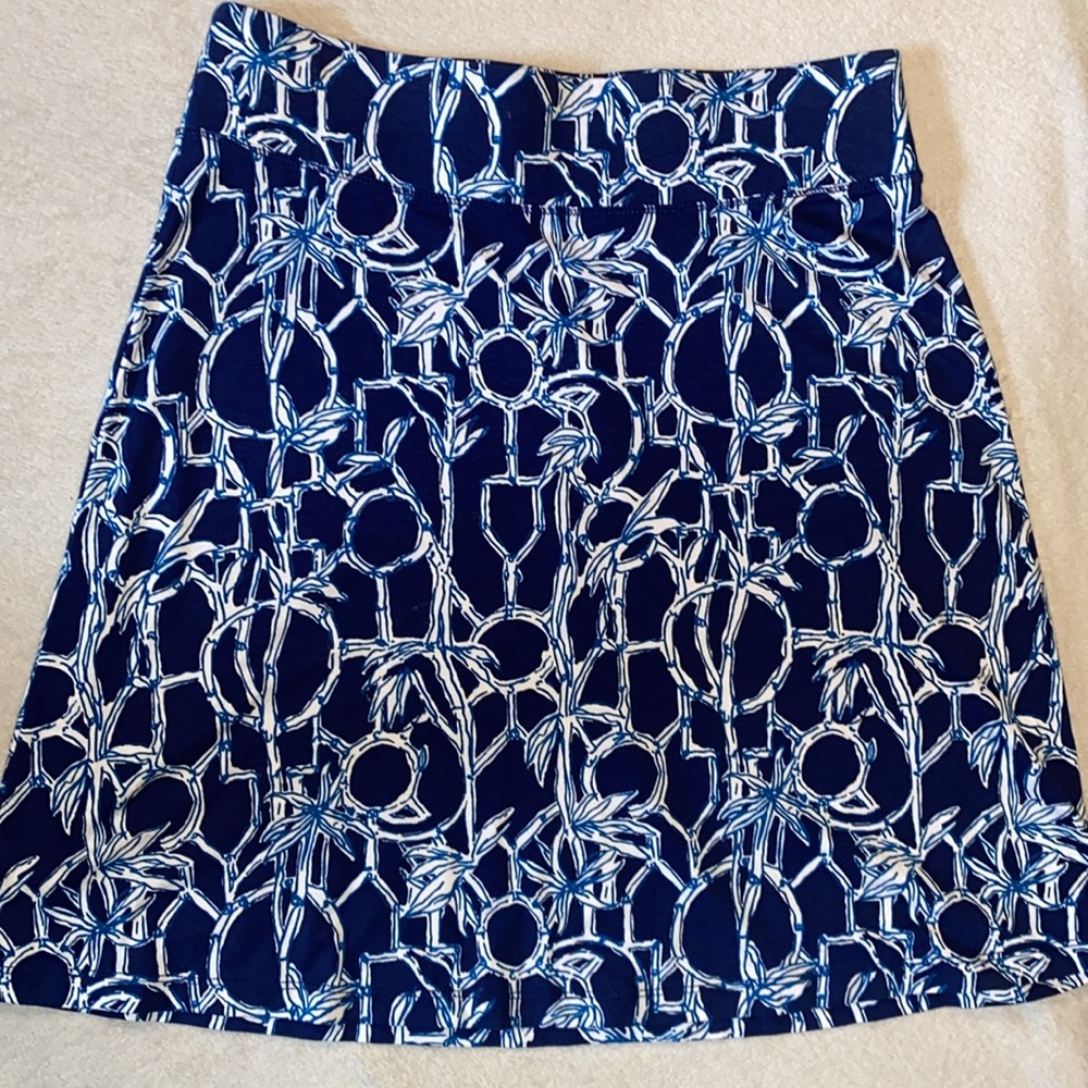 Lilly Pulitzer Lucky Bamboo Brenna skirt in High Tide navy Sz S NWOT